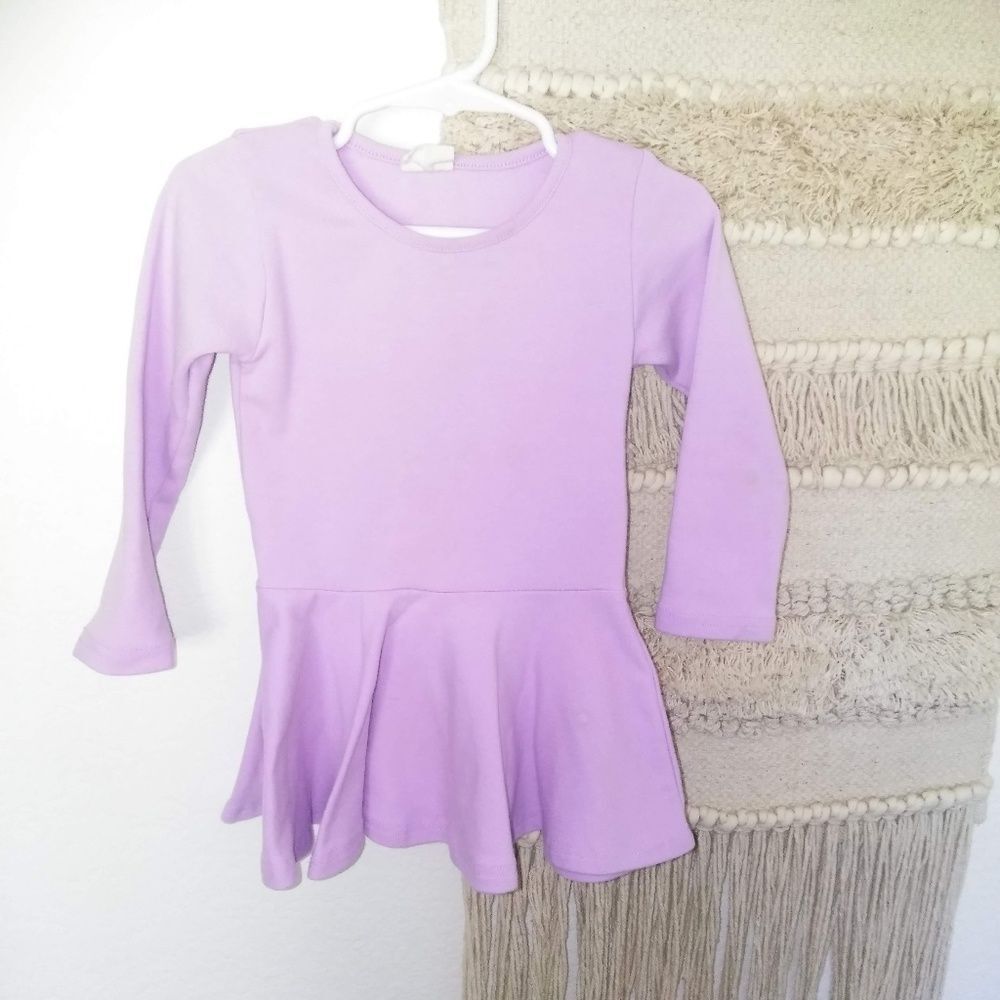 Purple and Grey Skater Sweatshirt Dress- 24-36 mos